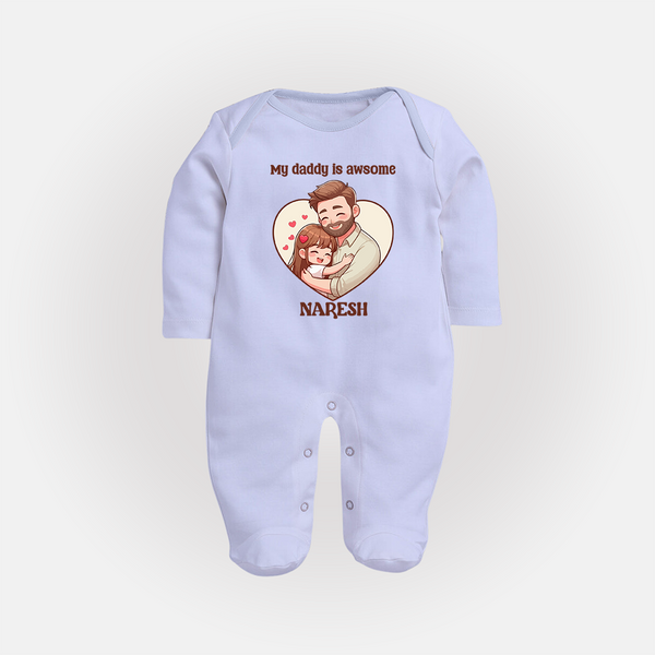 Best Friends For Life Print  Custom Baby Full Body Suit  - BABY BLUE - New Born (Chest 7.5")