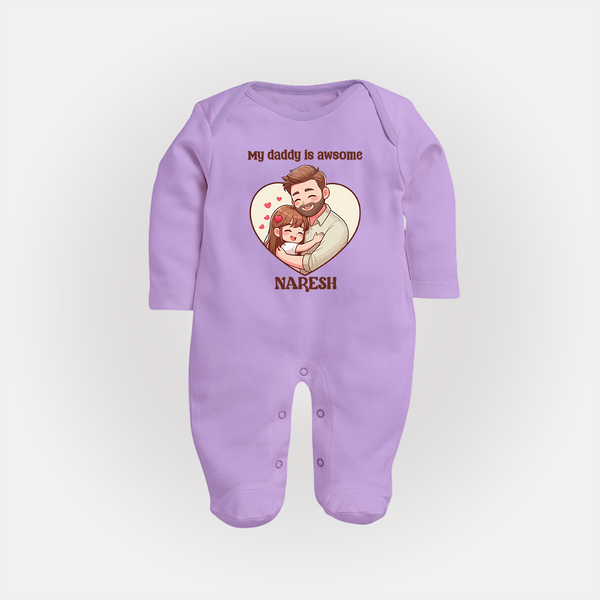 Best Friends For Life Print  Custom Baby Full Body Suit  - LILAC - New Born (Chest 7.5")