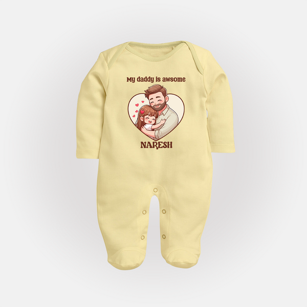 Best Friends For Life Print  Custom Baby Full Body Suit  - PASTEL YELLOW - New Born (Chest 7.5")