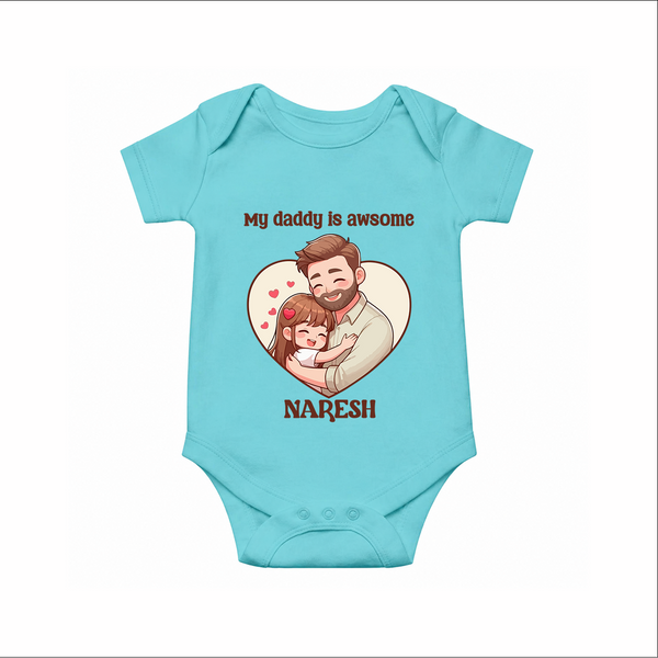 Best Friends For Life Print  Onesie-Custom Baby Romper  - ARCTIC BLUE - New Born (Chest 14")