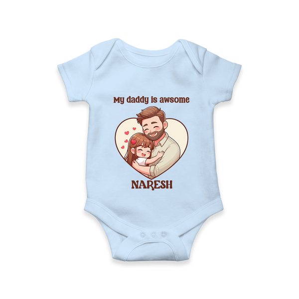 Best Friends For Life Print  Onesie-Custom Baby Romper  - BABY BLUE - New Born (Chest 14")