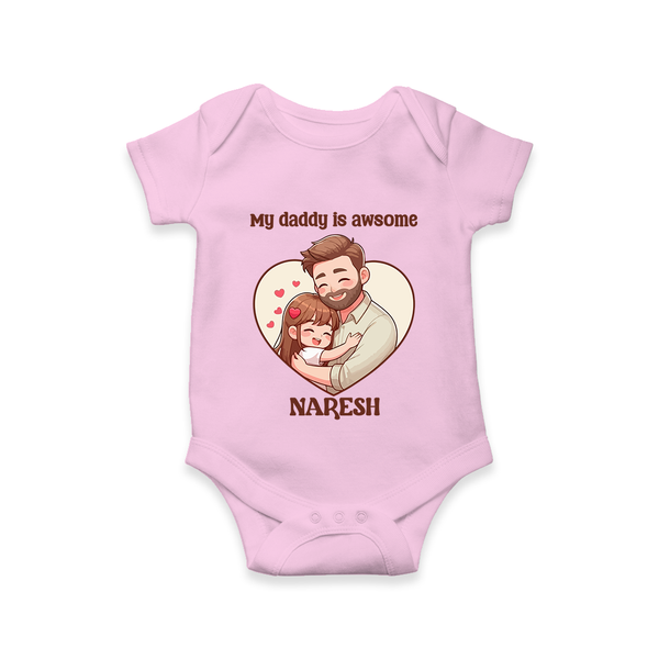 Best Friends For Life Print  Onesie-Custom Baby Romper  - BABY PINK - New Born (Chest 14")