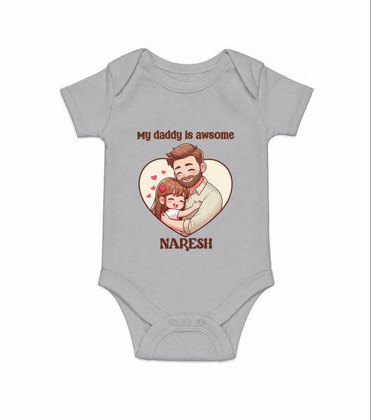 Best Friends For Life Print  Onesie-Custom Baby Romper  - GREY - New Born (Chest 14")