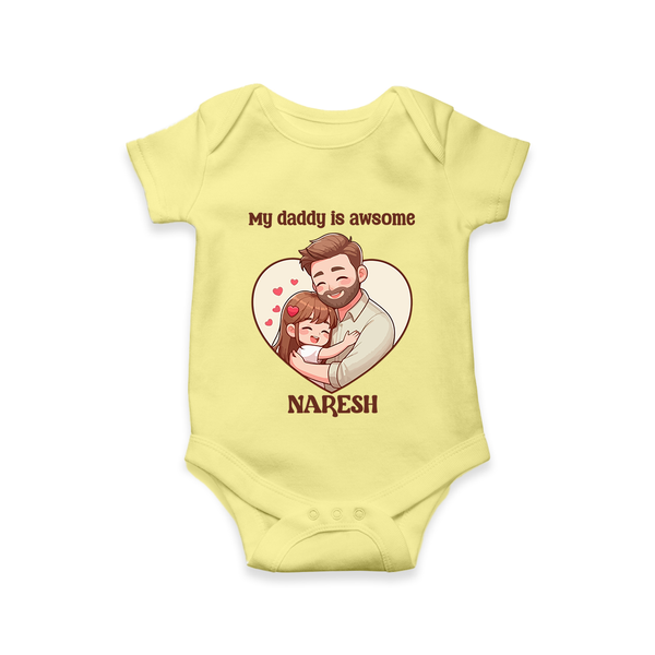 Best Friends For Life Print  Onesie-Custom Baby Romper  - PASTEL YELLOW - New Born (Chest 14")