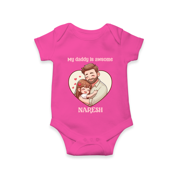 Best Friends For Life Print  Onesie-Custom Baby Romper  - HOT PINK - New Born (Chest 14")