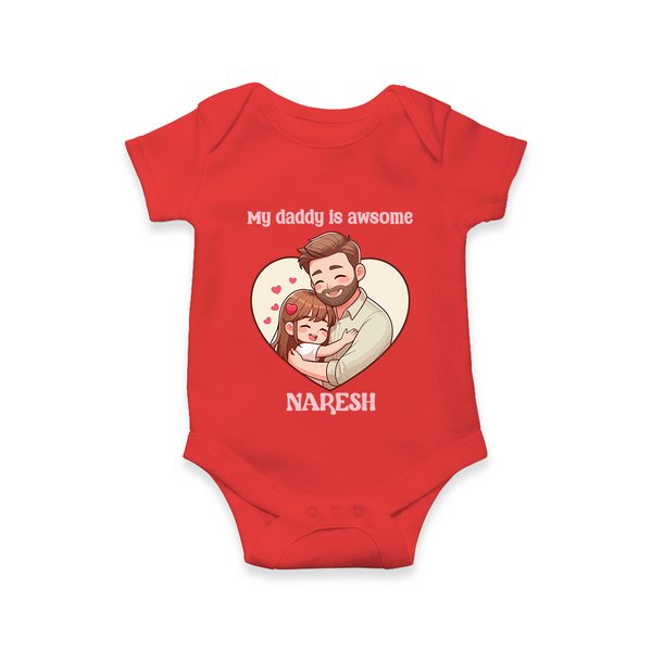 Best Friends For Life Print  Onesie-Custom Baby Romper  - RED - New Born (Chest 14")