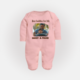 Custom Baby Full Body Suit My Daddy Is Awesome Print   - BABY PINK - New Born (Chest 7.5")