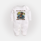 Custom Baby Full Body Suit My Daddy Is Awesome Print   - WHITE - New Born (Chest 7.5")