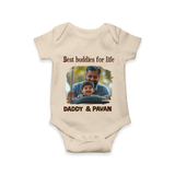 Custom Baby Romper – My Daddy Is Awesome Print  Onesie - IVORY - New Born (Chest 14")