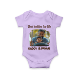Custom Baby Romper – My Daddy Is Awesome Print  Onesie - LILAC - New Born (Chest 14")