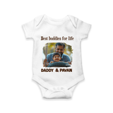 Custom Baby Romper – My Daddy Is Awesome Print  Onesie - WHITE - New Born (Chest 14")