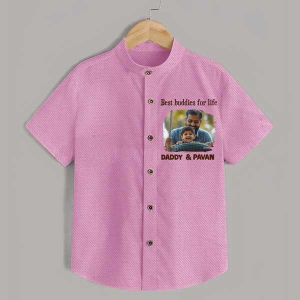 Custom Baby shirt My Daddy Is Awesome Print   - BABY PINK - 0 - 6 Months Old (Chest 23")