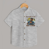 Custom Baby shirt My Daddy Is Awesome Print   - GREY - 0 - 6 Months Old (Chest 23")