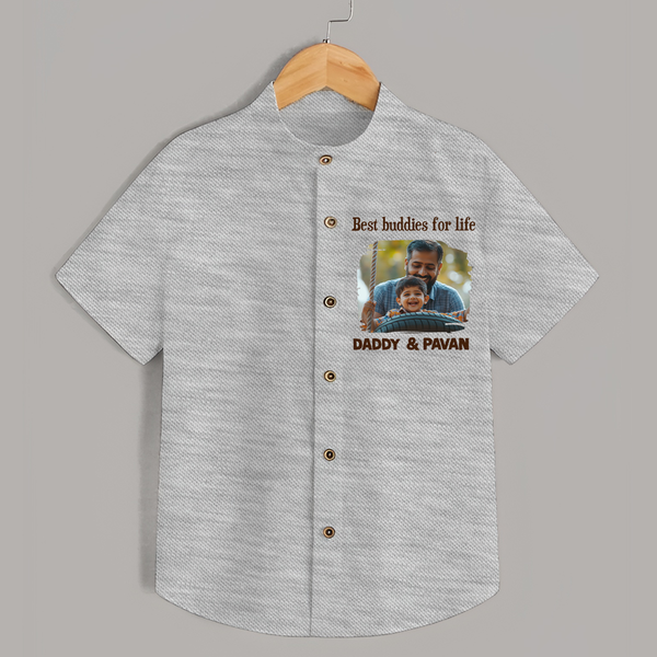 Custom Baby shirt My Daddy Is Awesome Print   - GREY - 0 - 6 Months Old (Chest 23")