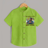 Custom Baby shirt My Daddy Is Awesome Print   - LIME GREEN - 0 - 6 Months Old (Chest 23")