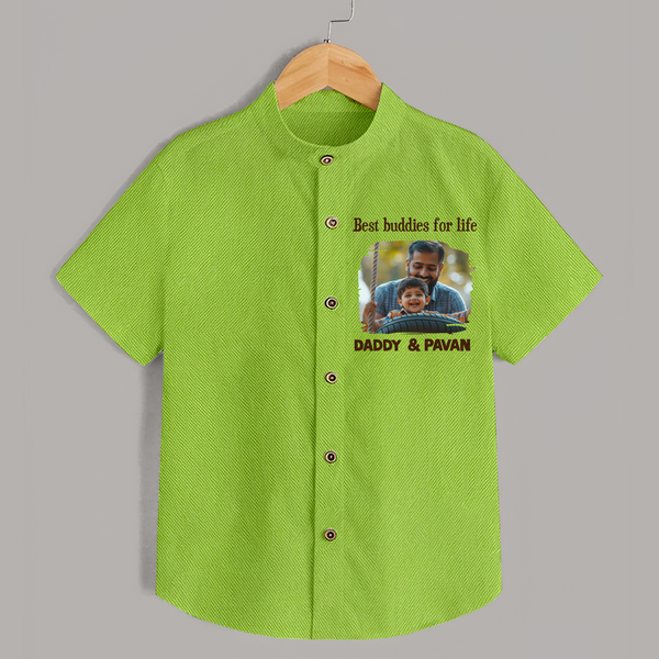 Custom Baby shirt My Daddy Is Awesome Print   - LIME GREEN - 0 - 6 Months Old (Chest 23")