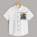 Custom Baby shirt My Daddy Is Awesome Print   - WHITE - 0 - 6 Months Old (Chest 23")