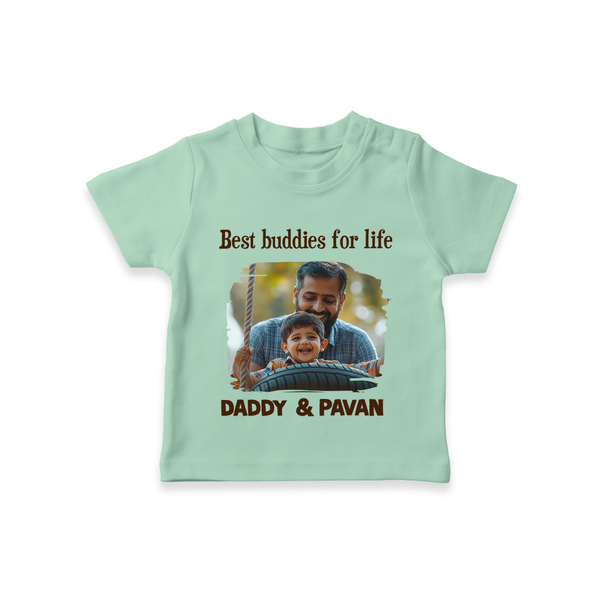 Custom Baby TSHIRT My Daddy Is Awesome Print   - MINT GREEN - 0-5 Months Old (Chest 17")