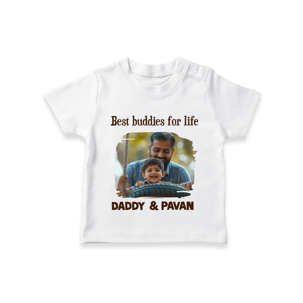 Custom Baby TSHIRT My Daddy Is Awesome Print   - WHITE - 0-5 Months Old (Chest 17")