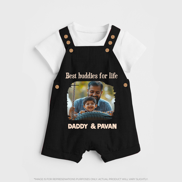 Custom Baby dungaree My Daddy Is Awesome Print   - BLACK - 0 - 5 Months Old (Chest 18")