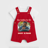 Custom Baby dungaree My Daddy Is Awesome Print   - RED - 0 - 5 Months Old (Chest 18")
