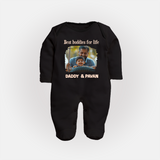Custom Baby Full Body Suit My Daddy Is Awesome Print   - BLACK - New Born (Chest 7.5")