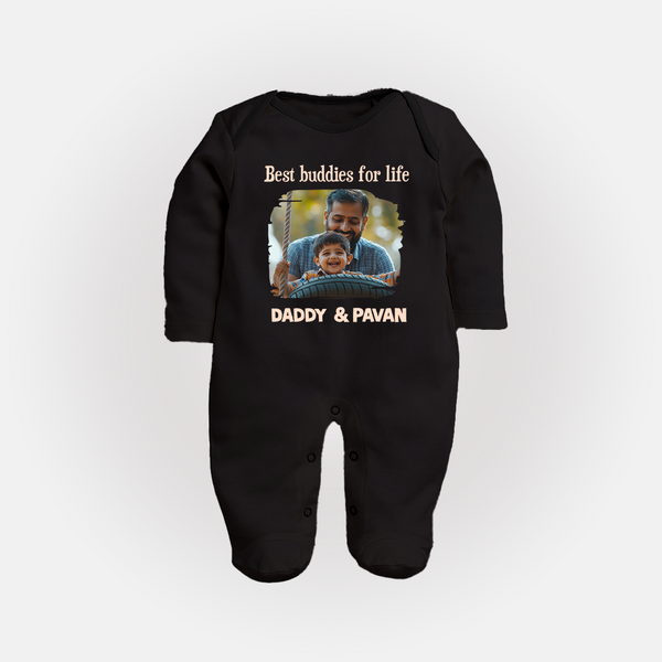 Custom Baby Full Body Suit My Daddy Is Awesome Print   - BLACK - New Born (Chest 7.5")