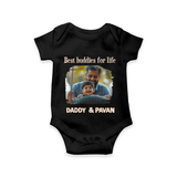 Custom Baby Romper – My Daddy Is Awesome Print  Onesie - BLACK - New Born (Chest 14")