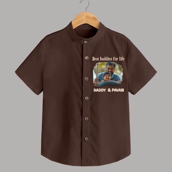 Custom Baby shirt My Daddy Is Awesome Print   - CHOCOLATE BROWN - 0 - 6 Months Old (Chest 23")