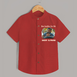 Custom Baby shirt My Daddy Is Awesome Print   - RED - 0 - 6 Months Old (Chest 23")