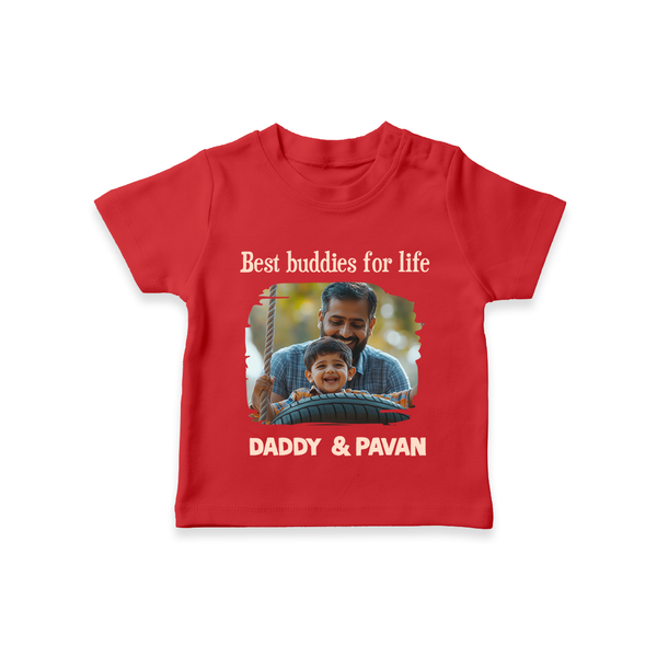Custom Baby TSHIRT My Daddy Is Awesome Print   - RED - 0-5 Months Old (Chest 17")