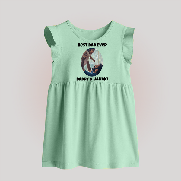 Personalized Baby Baby Frock Daddy’s Little Princess Arctic  - MINT GREEN - 0 - 3 Months Old (Chest 17")