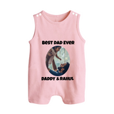 Personalized Baby Button Romper Daddy’s Little Princess Arctic  - BABY PINK - New Born (Chest 18")