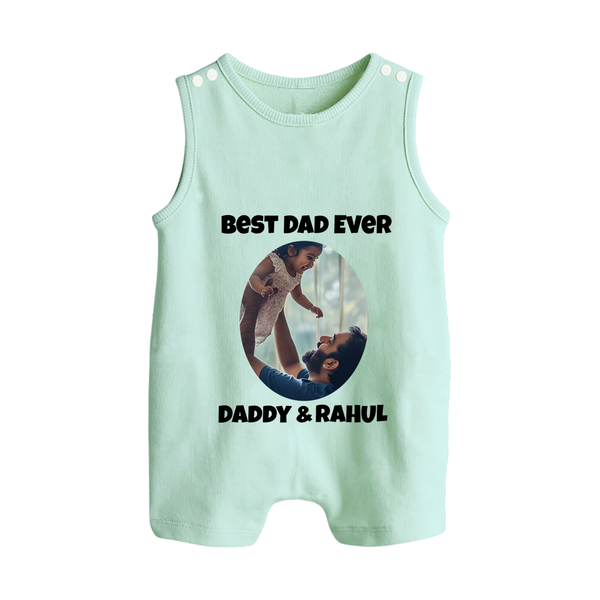 Personalized Baby Button Romper Daddy’s Little Princess Arctic  - MINT GREEN - New Born (Chest 18")