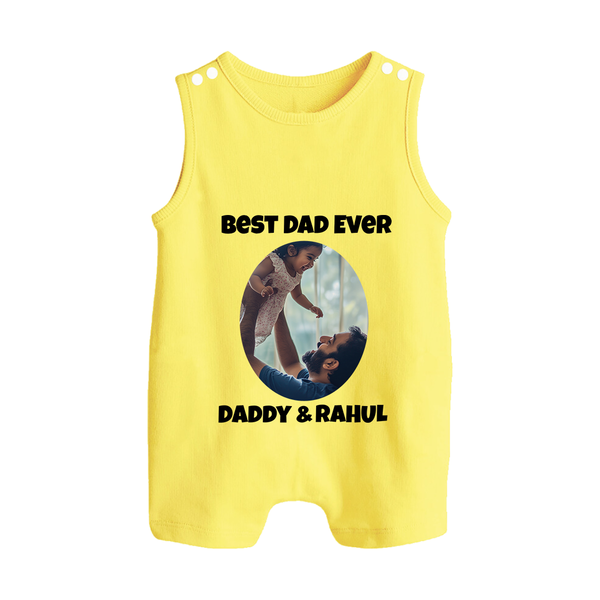 Personalized Baby Button Romper Daddy’s Little Princess Arctic  - PASTEL YELLOW - New Born (Chest 18")