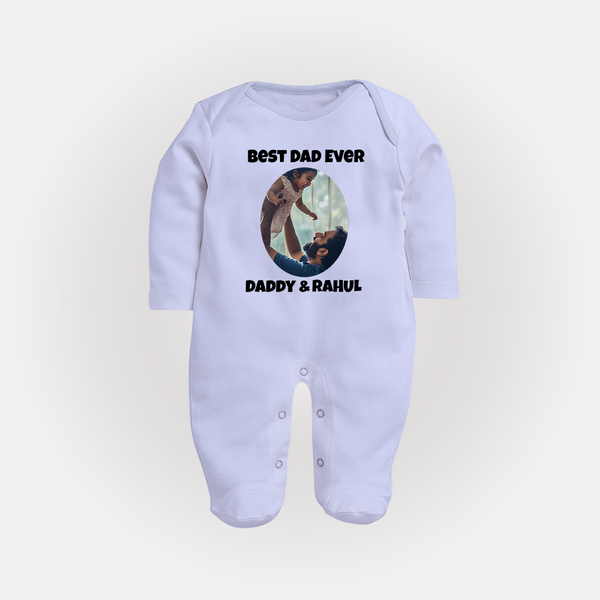 Personalized Baby Full Body Suit Daddy’s Little Princess Arctic  - BABY BLUE - New Born (Chest 7.5")