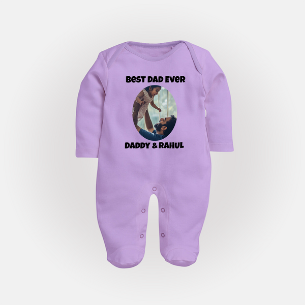 Personalized Baby Full Body Suit Daddy’s Little Princess Arctic  - LILAC - New Born (Chest 7.5")