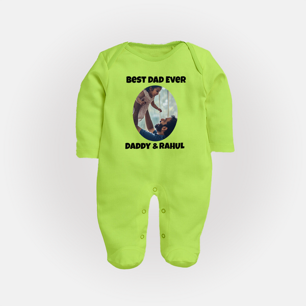 Personalized Baby Full Body Suit Daddy’s Little Princess Arctic  - LIME GREEN - New Born (Chest 7.5")