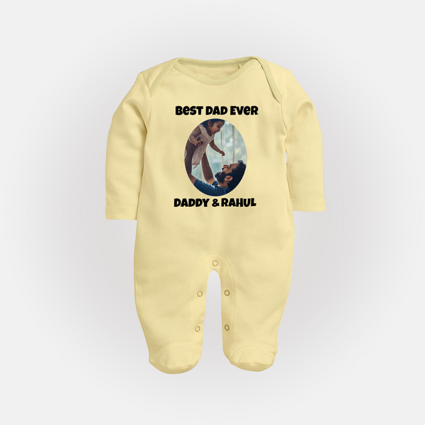 Personalized Baby Full Body Suit Daddy’s Little Princess Arctic  - PASTEL YELLOW - New Born (Chest 7.5")