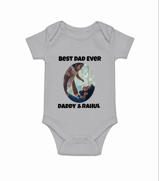 Personalized Baby Romper – Daddy’s Little Princess Arctic  - GREY - New Born (Chest 14")