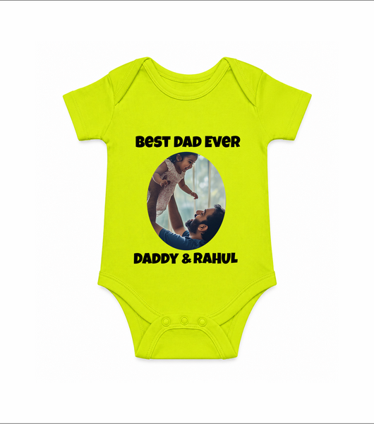 Personalized Baby Romper – Daddy’s Little Princess Arctic  - LIME GREEN - New Born (Chest 14")