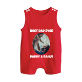 Personalized Baby Button Romper Daddy’s Little Princess Arctic  - RED - New Born (Chest 18")