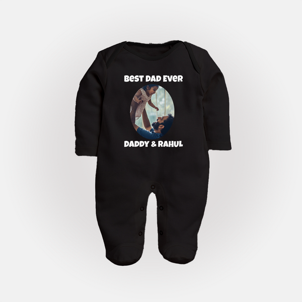 Personalized Baby Full Body Suit Daddy’s Little Princess Arctic  - BLACK - New Born (Chest 7.5")