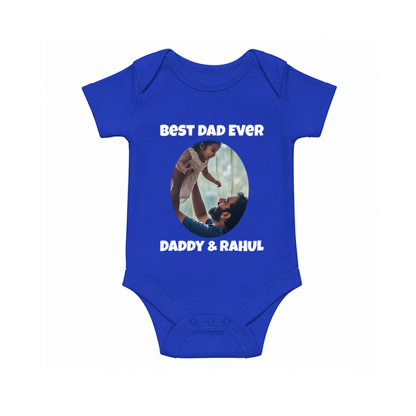 Personalized Baby Romper – Daddy’s Little Princess Arctic  - COBALT BLUE - New Born (Chest 14")