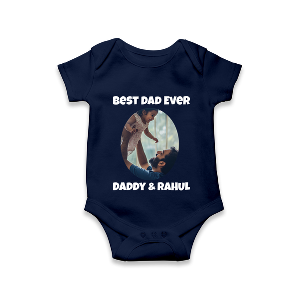 Personalized Baby Romper – Daddy’s Little Princess Arctic  - NAVY BLUE - New Born (Chest 14")