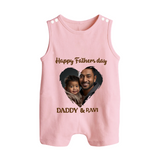 Custom Infant Button Romper  Best Dad Ever Printed   - BABY PINK - New Born (Chest 18")