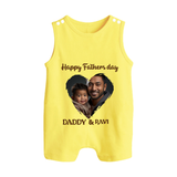 Custom Infant Button Romper  Best Dad Ever Printed   - PASTEL YELLOW - New Born (Chest 18")