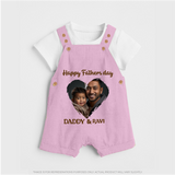 Custom Infant dungaree  Best Dad Ever Printed   - BABY PINK - 0 - 5 Months Old (Chest 18")