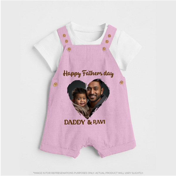 Custom Infant dungaree  Best Dad Ever Printed   - BABY PINK - 0 - 5 Months Old (Chest 18")