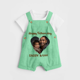 Custom Infant dungaree  Best Dad Ever Printed   - GREEN - 0 - 5 Months Old (Chest 18")